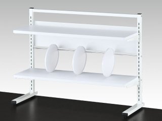 卓上ラック 可動棚付クランプ式机上ラック - オフィス家具屋